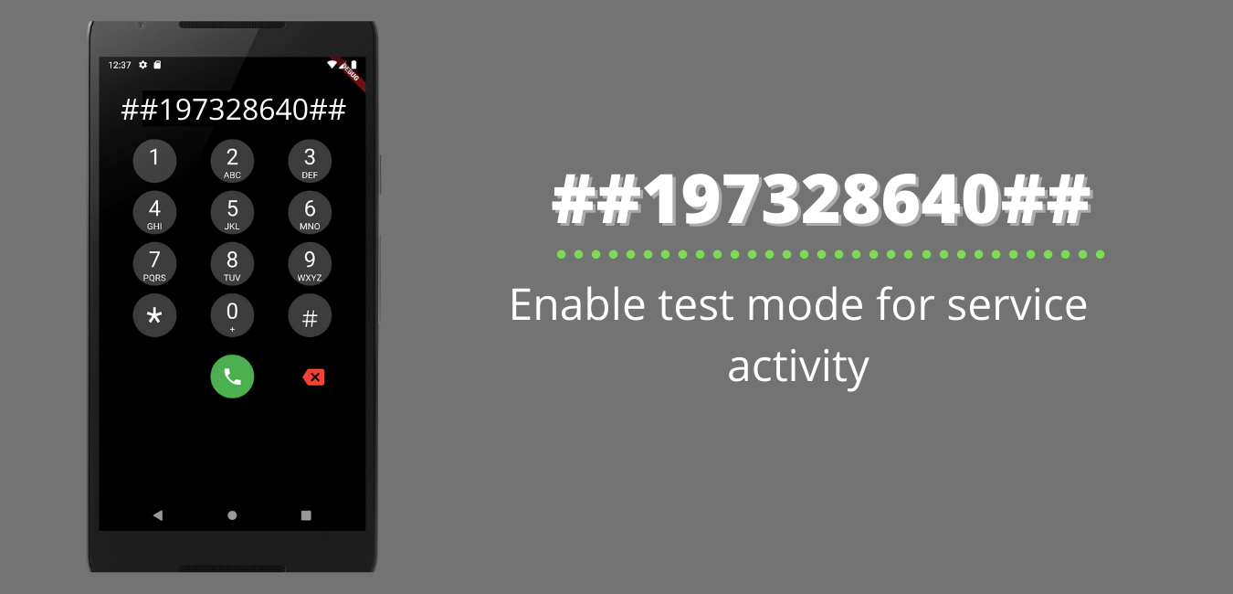 Enable test mode for service activity