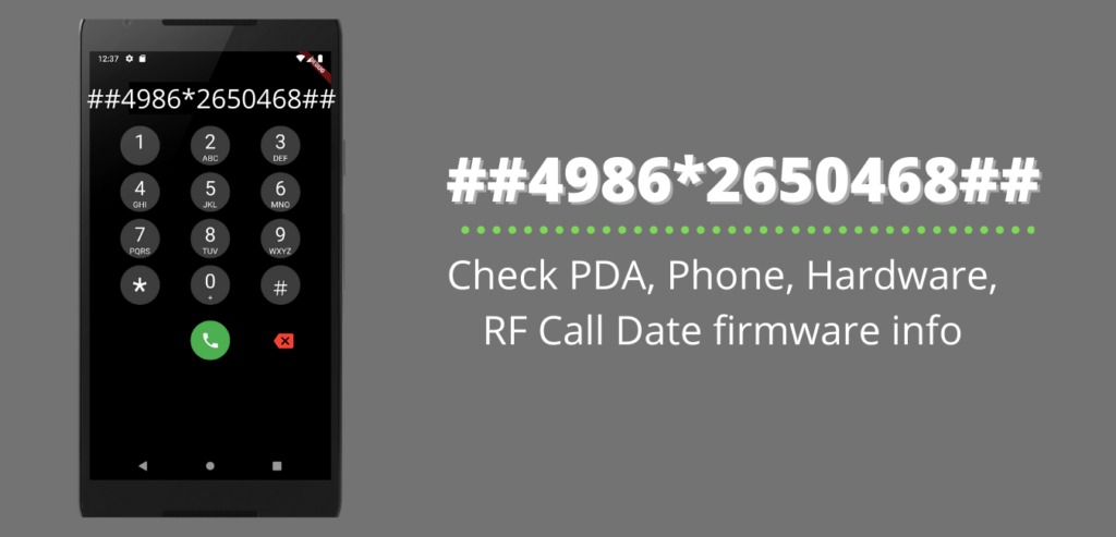 Check PDA, Phone, Hardware, RF Call Date firmware info